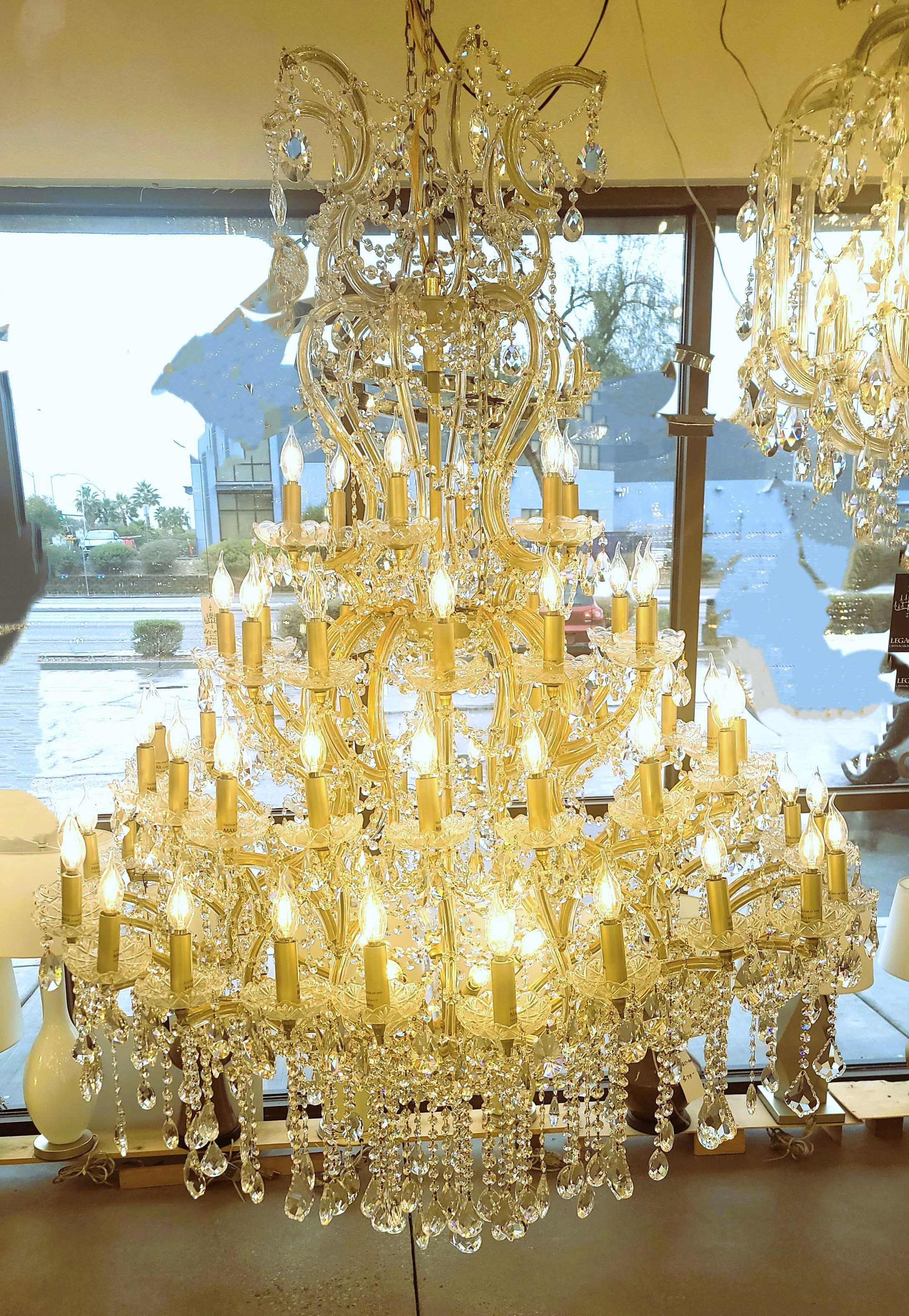 Maria Theresa crystal chandelier gold frame